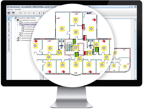 Hotel-Gefahrenmeldeanlage - Grafischer Leitstand