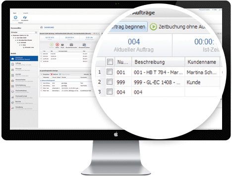 KFZ-Zeiterfassung - Auftrag buchen